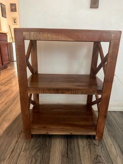 Rustic Wood End Table