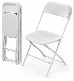 4 Pack White Folding Plastic Chairs