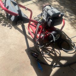 A pressure washer