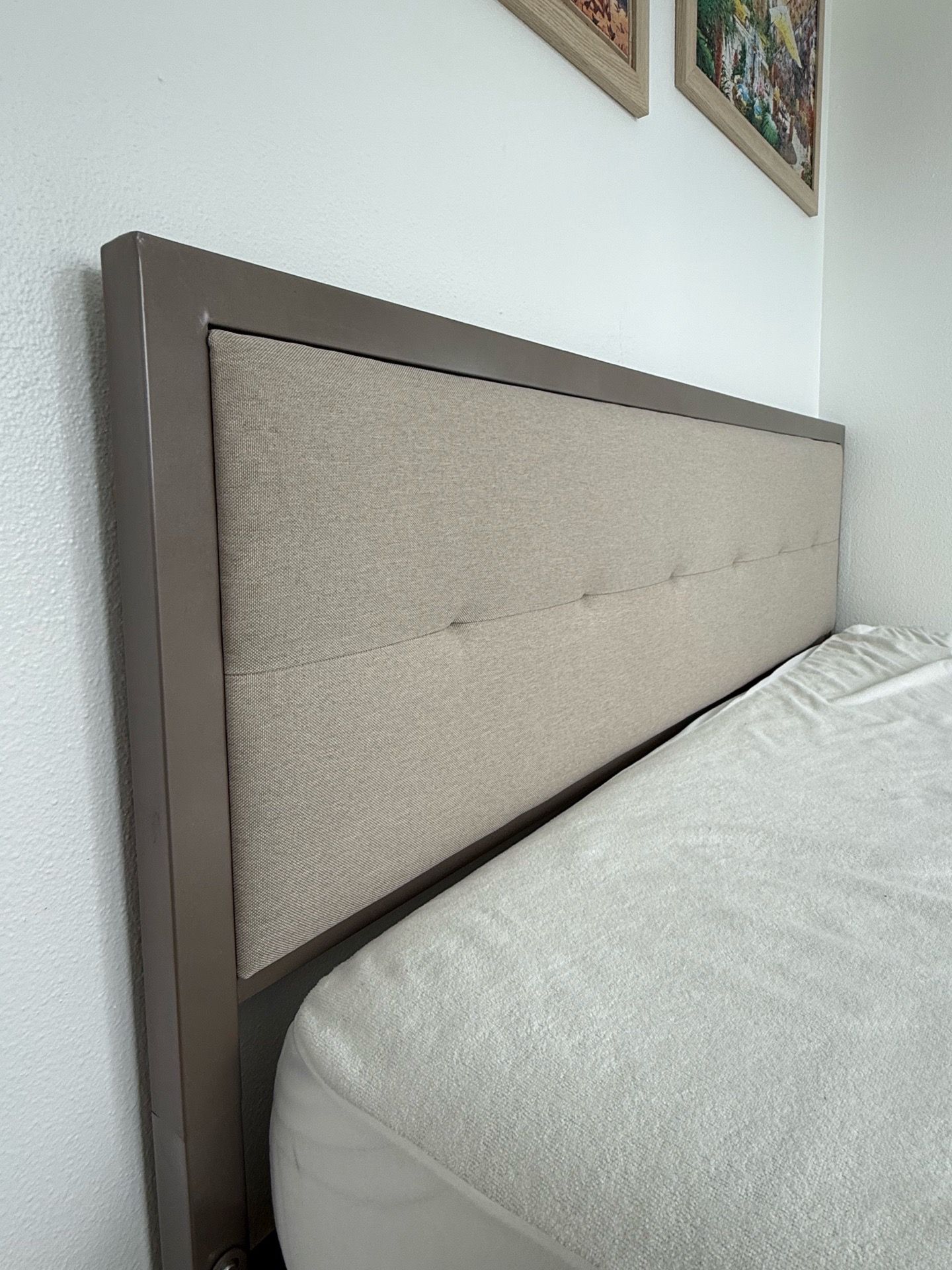 Queen bed frame and mattress