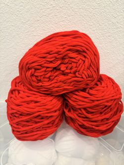3 of New Skeins Blanket Yarn Chunky Crochet Milk Baby Velvet Soft Knitting  5.5oz Red