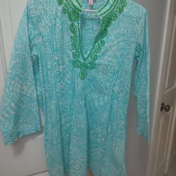Lilly Pulitzer (M)Very Pretty Tunic Blouse with Decorative Beads