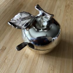 Silver Plated Apple Shaped Condiment Holder