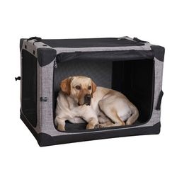 $70 LIOOPET 32" (4) DOOR QUICK PORTABLE DOG KRATE 