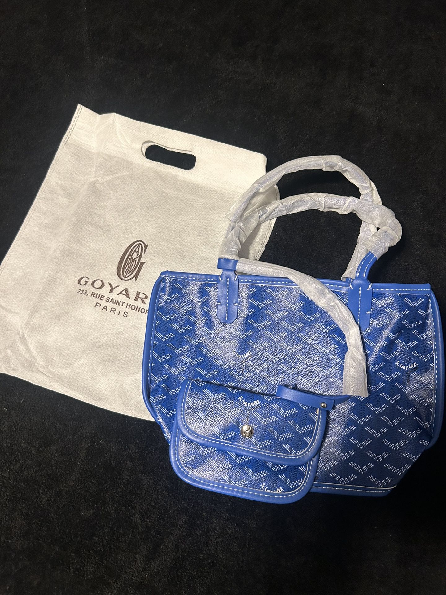 Goyard Blue Canvas Handbag
