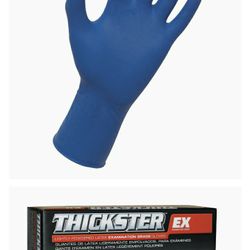 SAS Safety 6604 Thickster Large Textured Exam Grade Latex Gloves, Blue

