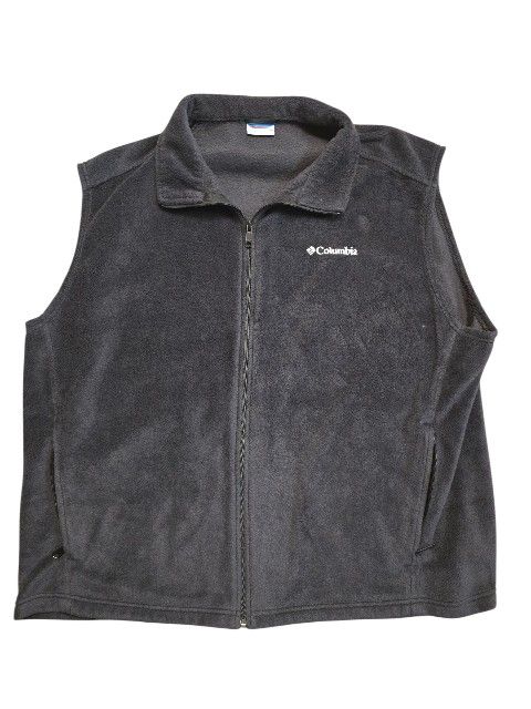 Columbia Men's Gray Full Zip Fleece Vest 2X