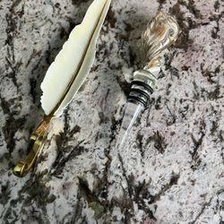 Wine Stopper And Feather Bottle Opener 
