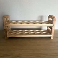 KingLin 2-Tier Wooden Egg Holder – Stackable Farmhouse Egg Organizer