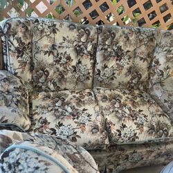 Vintage Floral Sofa & Loveseat Set