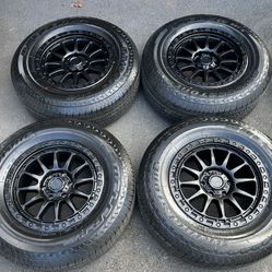 New 18" american outlaw wheels rims bridgestone 265/70/18 tires hablo español 6x139.7 6x5.5