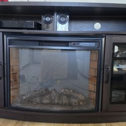 58" TV  Stand With Fireplace
