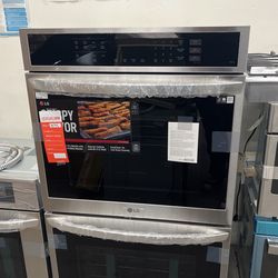 LG 9.4 Cu Ft Smart Doble Wall Oven With Fan Convection,Air Fry In Stainless Steel 