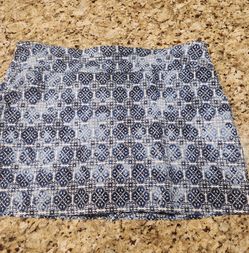 Courtenay Women’s Skort Size 12P Blue White Print Pull-On Pockets