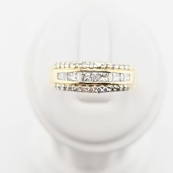 14k gold mens diamond wedding band