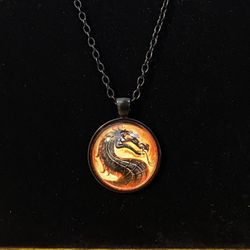 1pc Mortal Kombat Dragon Pendant With 24” Necklace ~ New
