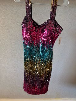 Multicolor Sequin Mini Dress