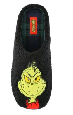 Dr Seuss Pantuflas con Ícono de Grinch para Hombre size 11/12