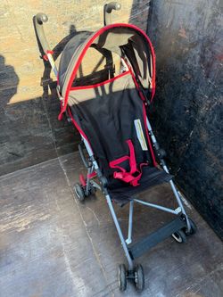 Lightweight Umbrella Stroller with Sun Canopy – Black & Red