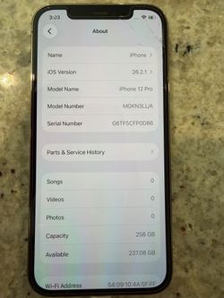 iPhone 12 PRO 256 GB SIM Unlocked