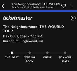 3 Tickets to The Neighbourhood: The Wourld Tour