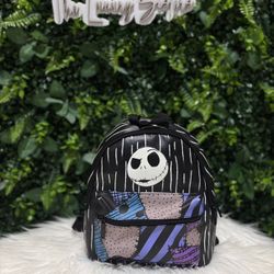 Nightmare Before Christmas Jack Skeleton Patchwork Faux Leather Mini Backpack