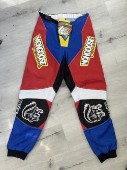 NOS MONGOOSE RACING by ANVIL BMX RACING PANTS - WHITE RED & BLUE - SIZE 30