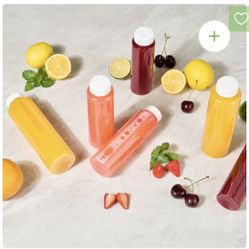 12 oz Round Clear Plastic Cold Pressed Juice Bottle - with Safety Cap - 2" x 2" x 71/4" - 100 count box