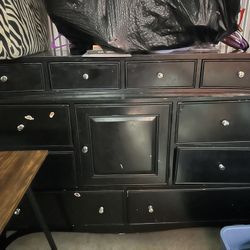 12 Drawer Black Dresser 
