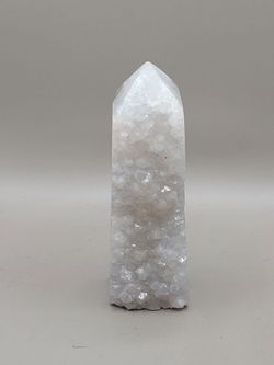 White Quartz Crystal Druzy Tower Point