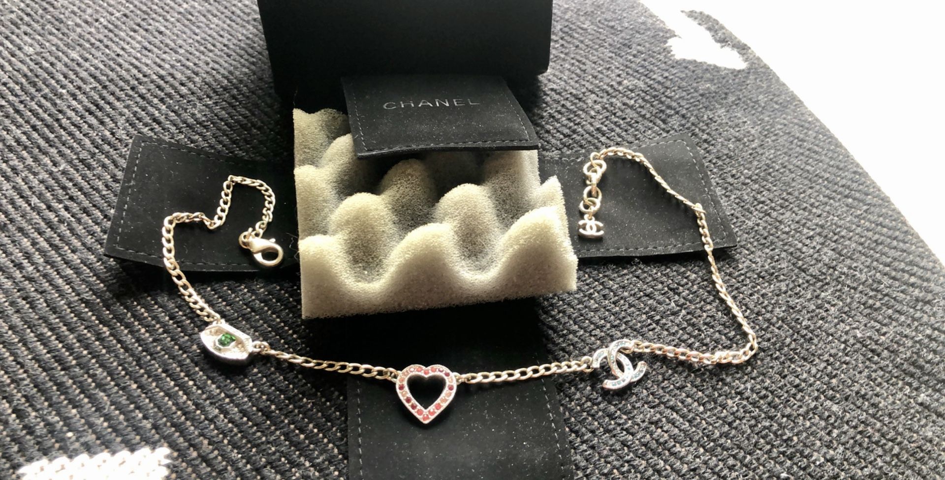 Chanel Evil eye and heart necklace