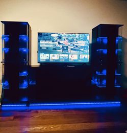 71.1" Modern Entertainment Center with LED Lighting