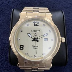 Renato Mens Vintage 50 Goldtone Watch 