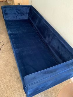 Blue Velvet Sofa With Cushions