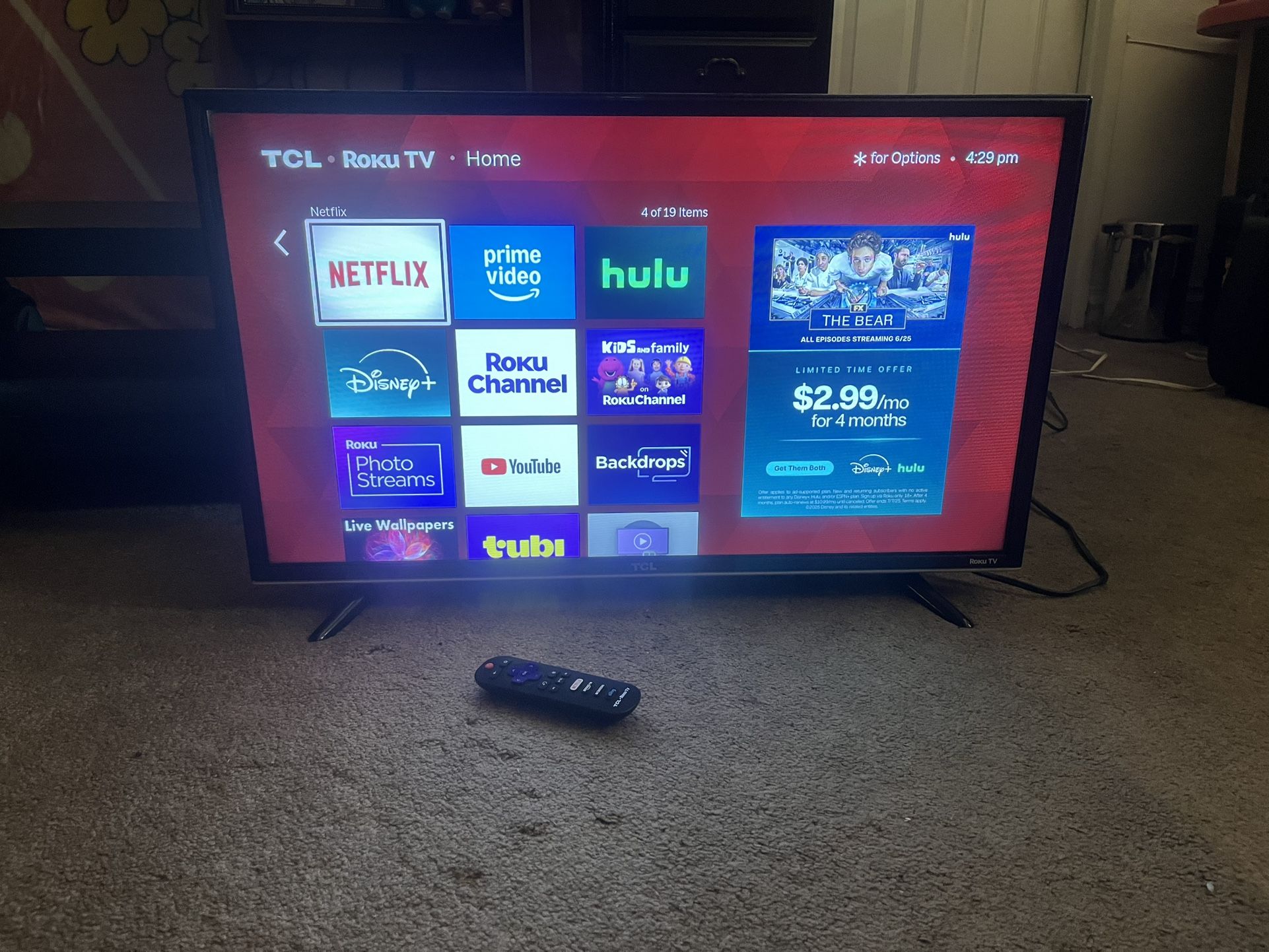 32” TCL SMART ROKU TV