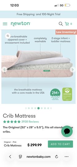 Newton Baby Crib Mattress + Mattress Pad