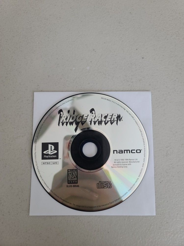 Ridge Racer Sony PlayStation 1 PS1 Loose Video Game 1995