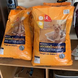 Bags Of Dog Litter Pellets And Tray