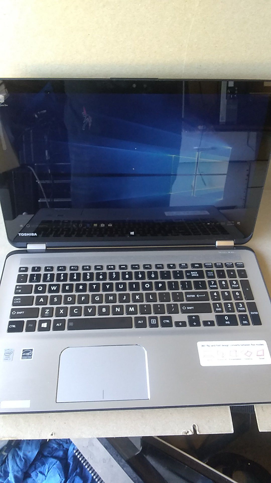 15 inch Toshiba touch screen laptop