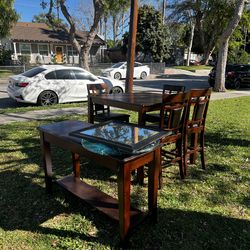 Wood table and chairs