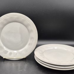 Set Of 4 Rachael Ray Cucina Stoneware Dinnerware Set, Salad Plates, Sea Salt Gray