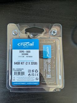 Crucial 64GB DDR5 5600Mhz SODIMM Kit