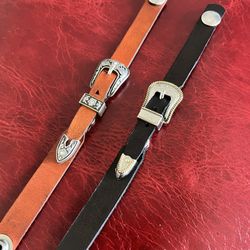 CUSTOM MADE LEATHER  BELT BUCKLE BRACELETS 