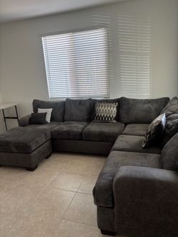 Grey sectional couch
