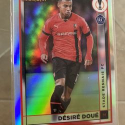 Desire Doue 2022-23 Topps Merlin UEFA #133 RC Rookie Silver Refractor PSG. Mint -gem . PSG France Champions League winner . Great condition 