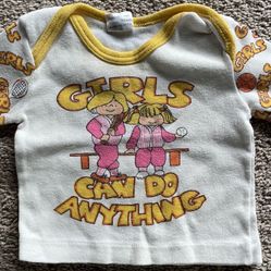 1980s Size 12-month “Girls Can Do Anything” Top