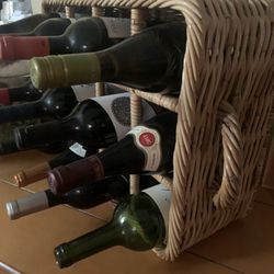 Wine Rack, Willow Basket. Wine NOT included 