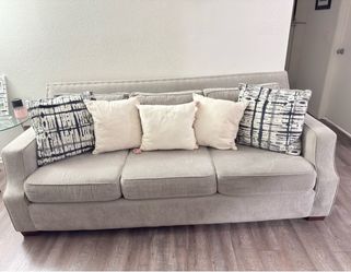 Light Gray 2 and 3-Seat Sofa with Nailhead Trim