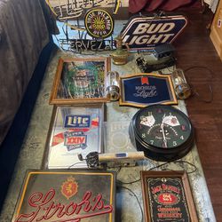 Lot of vintage Man Cave/Bar Memorabilia 