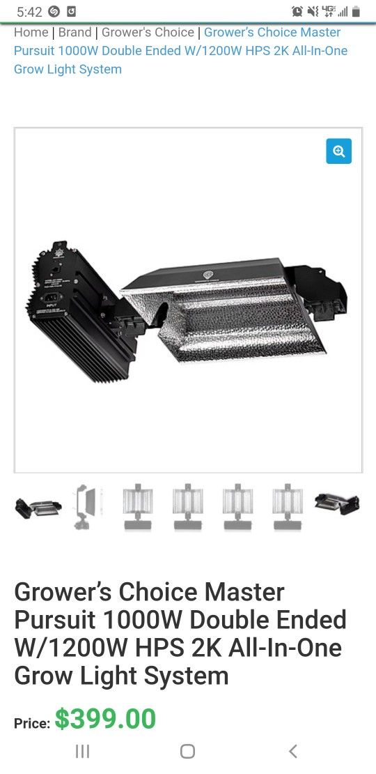 112 Available Grower Choice 1000w Double Ended Grow Lights